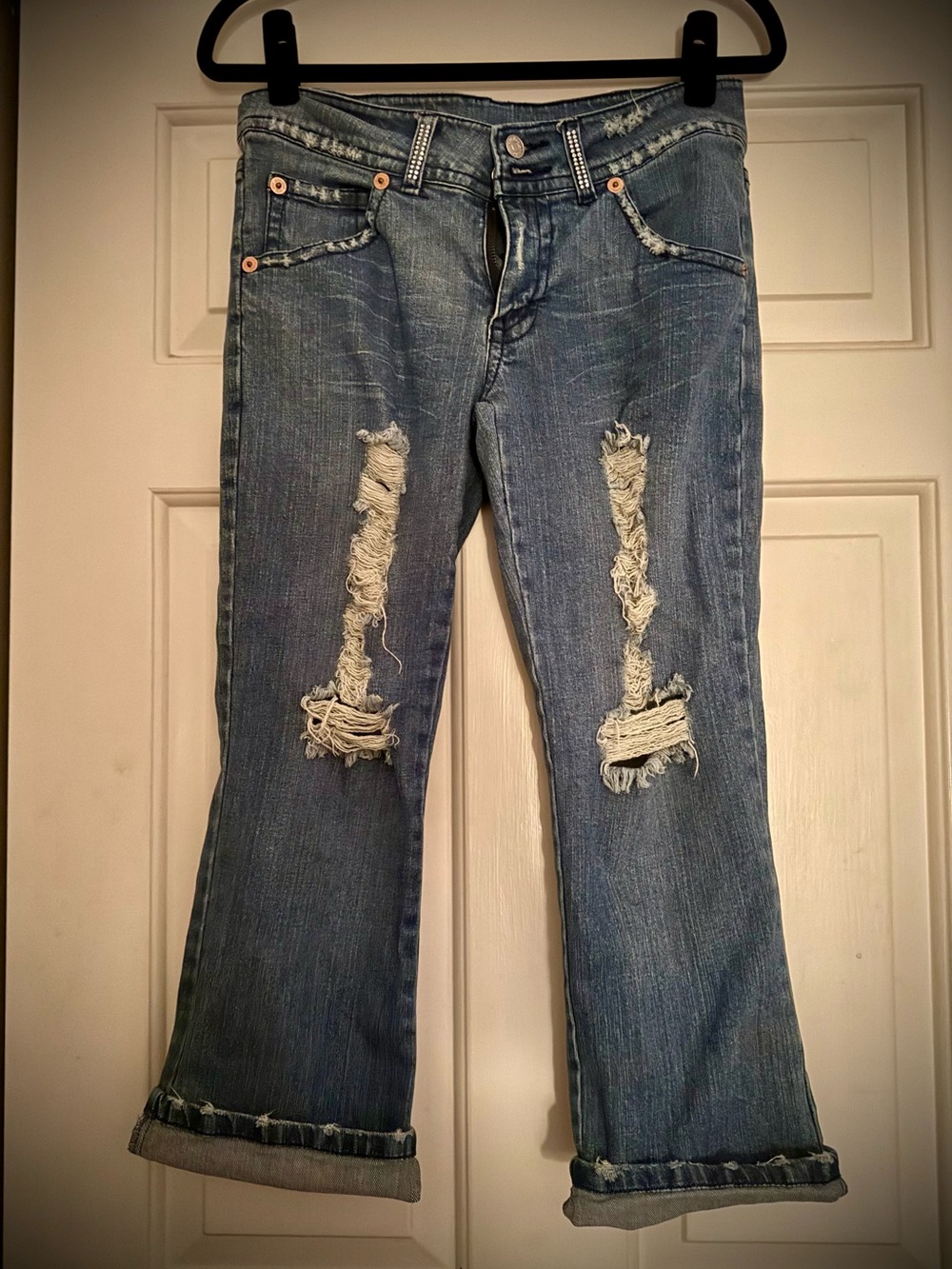 Distressed Blue Women's Mid-Rise Joy Jeans